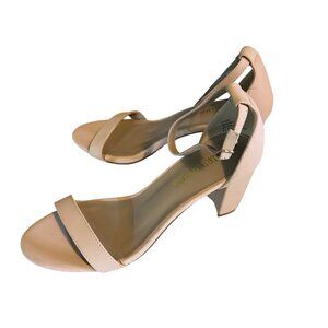 Dream Paris tan open toe ankle wrap heels size 8.5